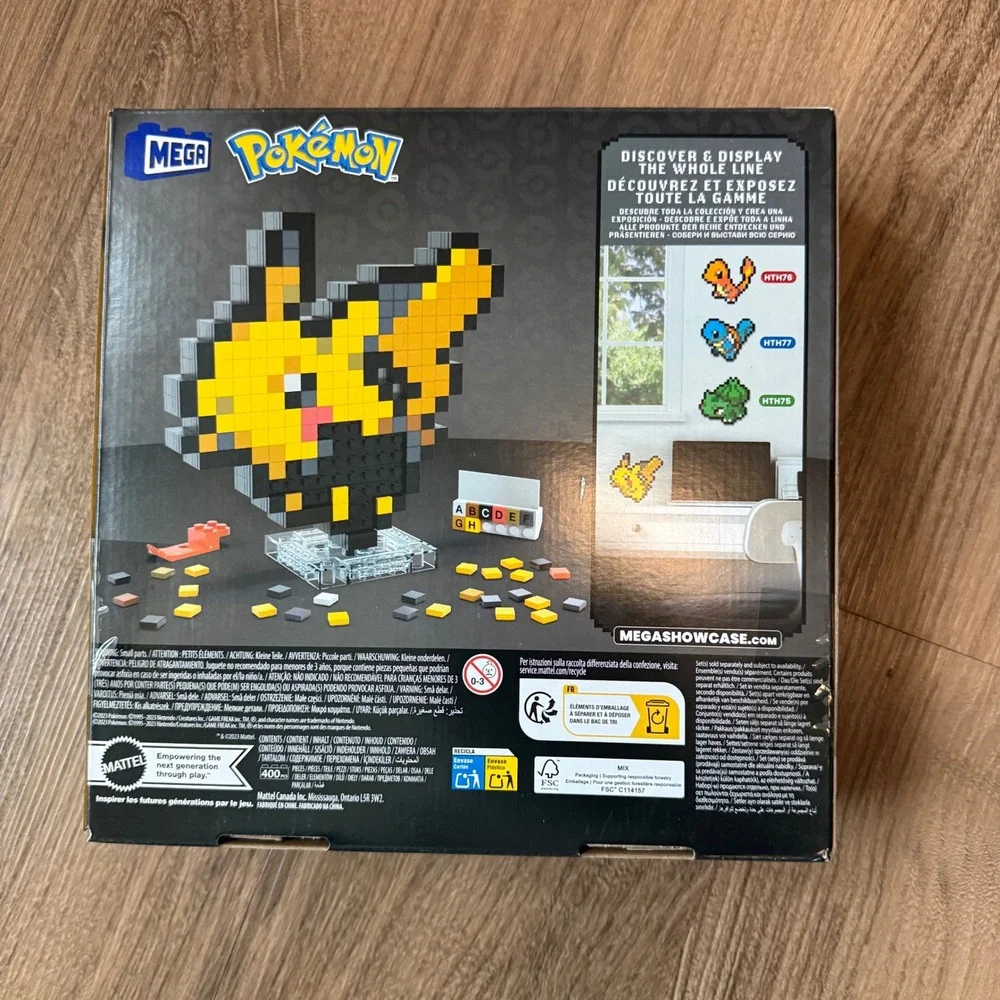 Mega Pokemon Pikachu Pixel Art Building Set 400 Pcs HTH74 Retro 8-Bit Figure